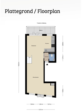 Floorplan - Rustenburgerstraat 152-2, 1073 GJ Amsterdam